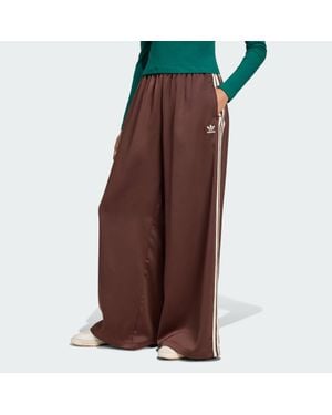 adidas Trousers Adidas Adicolor Satin Wide Leg Track Joggers Auburn/ Earth Strata - Brown