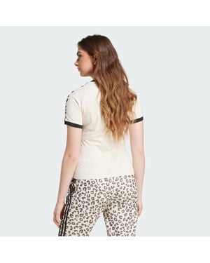 adidas Leopard 3-Stripes Tee - Grey
