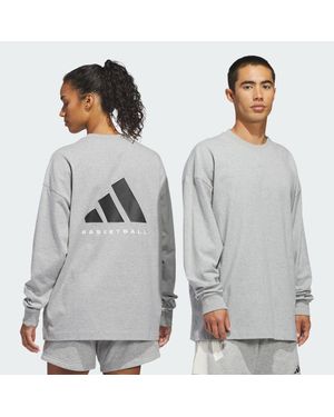 adidas Basketball Long Sleeve Tee (Gender Neutral) - Grey