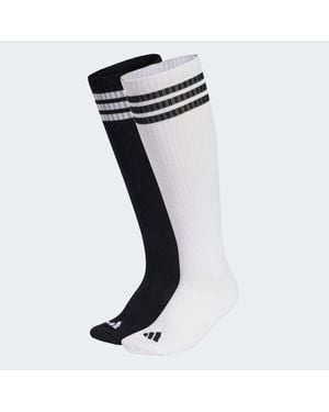adidas 3 Stripes Knee Socks 2 Pair Pack - Black
