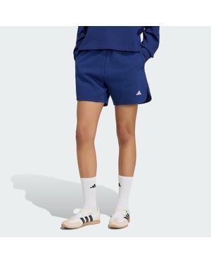 adidas Pantalón Corto De Felpa Holgado 3 Stripes Studio - Azul