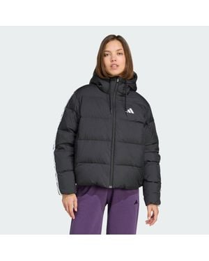 adidas Chaqueta De Plumón Con Capucha Essentials Climawarm 3-Stripes Puffer - Negro