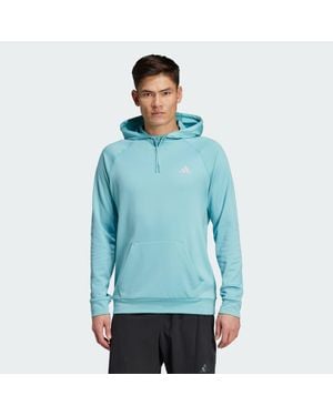 adidas Game And Go Training Small Logo 3-Stripes Hoodie - Blue