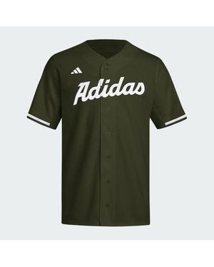adidas Dugout Full-Button Cotton Jersey - Green