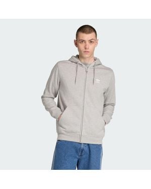 adidas Trefoil Essentials Full-Zip Hoodie - Grey