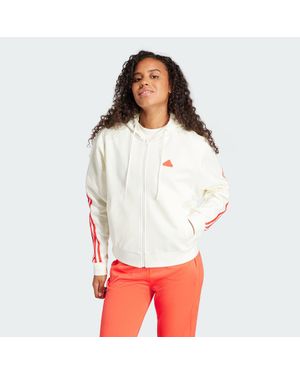 adidas Chaqueta Con Capucha Future Icons 3 Bandas - Blanco