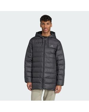 adidas Originals Essentials Climawarm 3-Stripes Light Down Hooded Parka - Grey