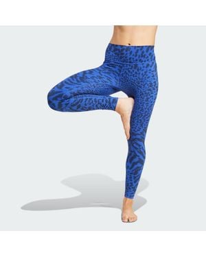 adidas All Me Allover Print 7/8 Leggings - Blue
