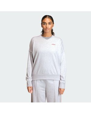 adidas Sudadera Básica Con Diseño Bordado Seasonal Essentials Colorpop - Blanco