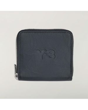 adidas Y-3 Crinkle Leather Wallet - Black