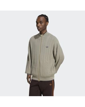 adidas Firebird Cable Knit Track Top - Grey