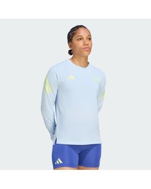 adidas Camiseta De Manga Larga Bmw Berlin-Marathon 2026 Para Mujer - Azul