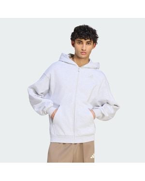adidas Kit Small Logo Full-Zip Hoodie - White