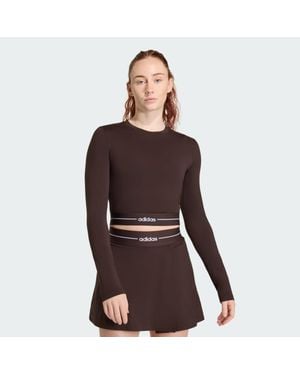 adidas Hyperglam Cropped Long Sleeve T-Shirt - Brown