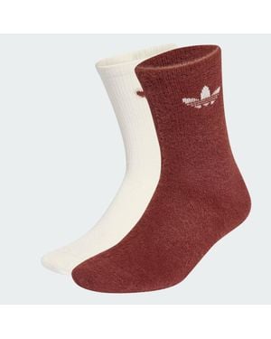 adidas Fluffy Crew Sock 2 Pairs - Red