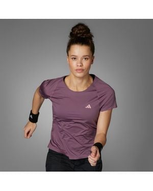 adidas Adizero Slim-Fit Crewneck Running Tee - Purple