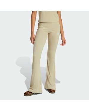 adidas Essentials Rib Flared Leggings - Natural