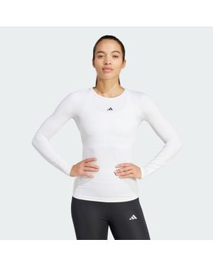 adidas Techfit Long Sleeve Training Long-Sleeve Top - White
