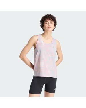 adidas Originals Tank Top Adidas Adi365 Running Animal Print Iconic Tank One/ Semi Frozen Turbo/ Glory - White
