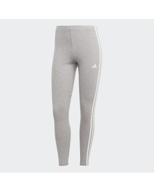 adidas Essentials 3-Stripes High-Waisted Single Jersey Leggings - Grey