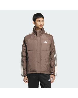 adidas 3 Stripes Lightweight Down Jacket - Brown