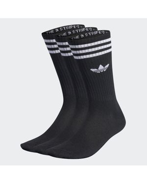 adidas Solid Crew Socken, 3 Paar - Schwarz