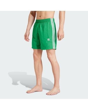 adidas Adicolor 3-Stripes Swim Shorts - Green