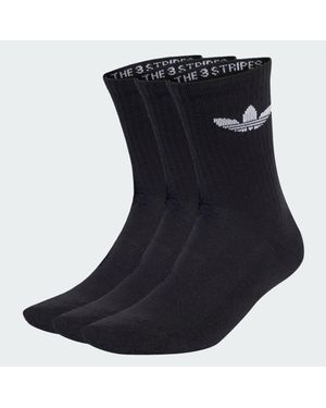 adidas Trefoil Cushion Crew Socken, 3 Paar - Schwarz
