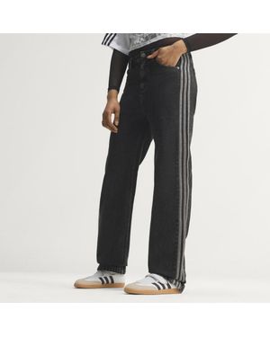 adidas Firebird Mid Rise Straight Denim Pant - Black