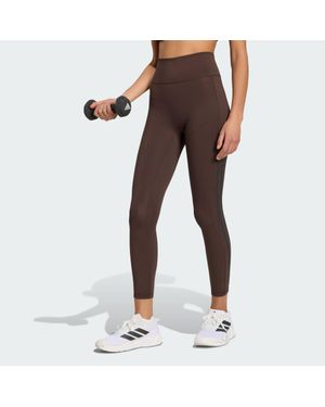 adidas Optime Workout 3-Stripes 7/8 Leggings - Brown