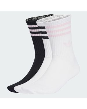 adidas Mid Cut Crew 3 Pack Socks - Black
