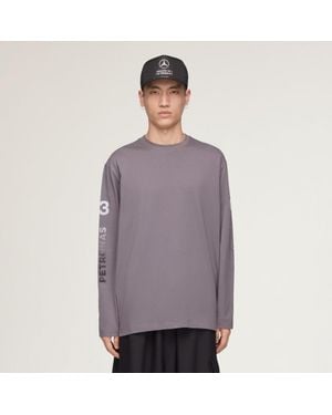 adidas Y-3 Mercedes Chaos Logo Long Sleeve T-Shirt - Purple