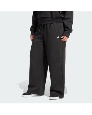 adidas Essentials Small Logo Feel Cosy Open-Hem Trousers - Black