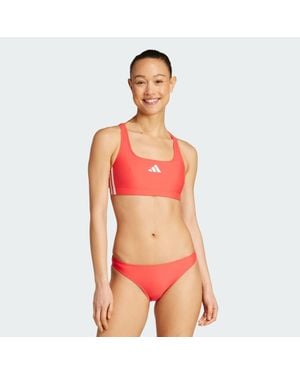 adidas 3-Stripes V-Back Bikini - Red