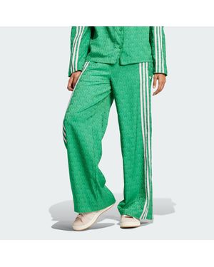 adidas Recycled Polyester Wide Leg Joggers - Green