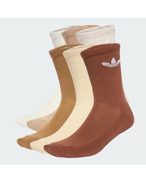 adidas Trefoil Cushion Crew Socks 6 Pairs - Brown