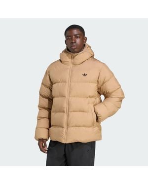 adidas Tonal Hooded Puffer Jacket - Natural