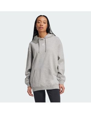adidas Essentials Oversized Fleece Hoodie - Grey