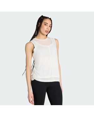 adidas Soft Lux Sheer Tank Top - White
