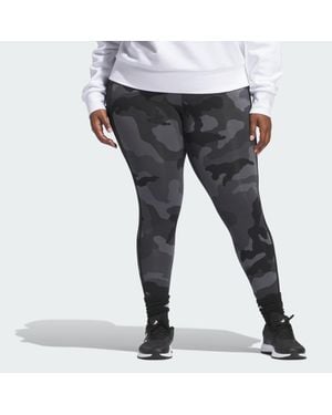 adidas Essentials 3-Stripes Camo Print 7/8 Length Leggings (Plus Size) - Grey