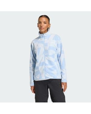 adidas Terrex Multi Printed Full-Zip Fleece Jacket - Blue