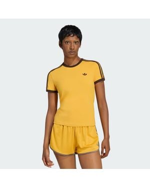 adidas 3 Stripes Slim T-Shirt - Yellow