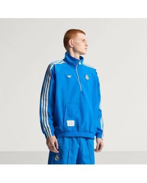 adidas Real Madrid Terrace Icons Half-Zip Jacket - Blue