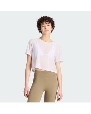 adidas Camiseta Primelift Essentials Workout Boxy De Malla - Blanco
