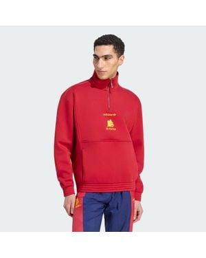 adidas As Roma Eqt Half Zip Top - Red