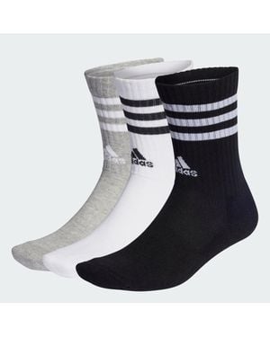 adidas 3-Stripes Cushioned Crew Socks 3 Pairs - Black