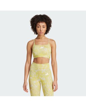 adidas Aeroreact Training Light Support 3-Stripes Bra - Green