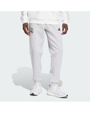 adidas Real Madrid Ubp Doubleknit Tracksuit Bottoms - White