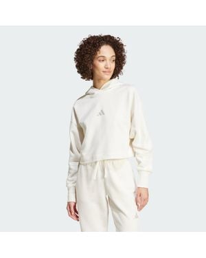 adidas All Szn French Terry 3-Stripes Hoodie - White
