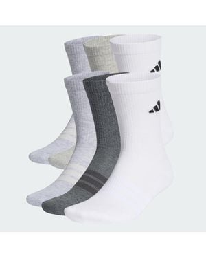 adidas Cushioned Crew Socks 6 Pair Pack - Grey
